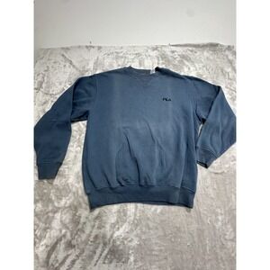 Fila Men's Sweatshirt Size Medium‎ Blue Crewneck Long Sleeve Logo EUC